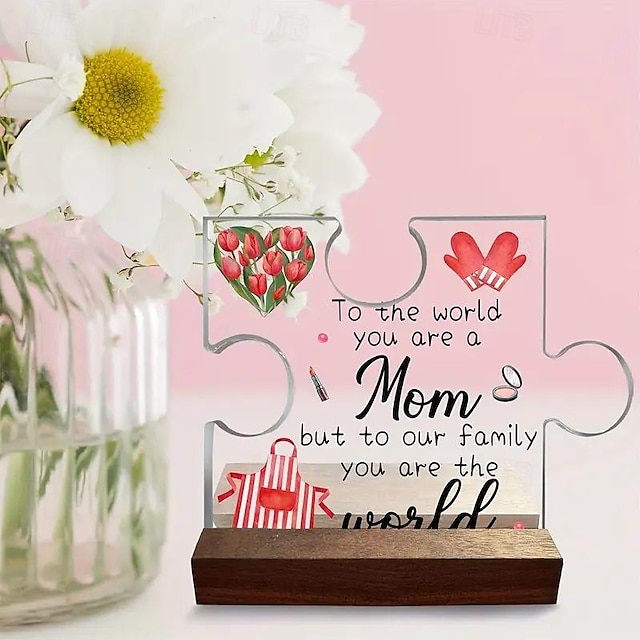  Acrylic Puzzle Transparent Plaque Unique Aesthetic Gifts For Women Room Decor Mom Birthday Gifts Office Decor Gifts For Mother Motivational Gift Inspirational Gifts Mother's Day