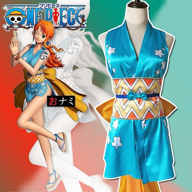  Inspiriert von One Piece Nami Anime Cosplay Kostüme Japanisch Karneval Cosplay-Anzüge Ärmellos Kostüm Für Damen