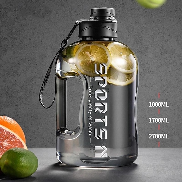  Bouteille d'eau de sport 1700 ml, tasse de cyclisme, portable, grande capacité, pour fitness, camping, bouilloire d'eau, randonnée et fitness, super grande capacité, bouteille d'eau précise, boisson