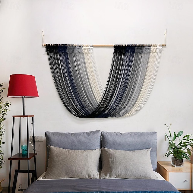  Настенный подвесной декор в скандинавском стиле для дома и размещения, серый гобелен ручной работы, диван, прикроватный фон, стена