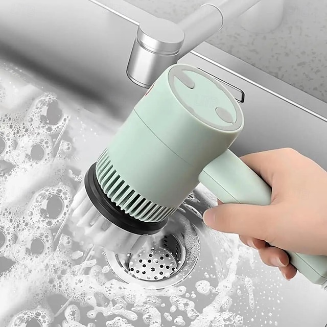  Effortless Cordless Clean Electric Spin Scrubber USB Rechargeable Lithium Battery Versatile Kitchen Brush