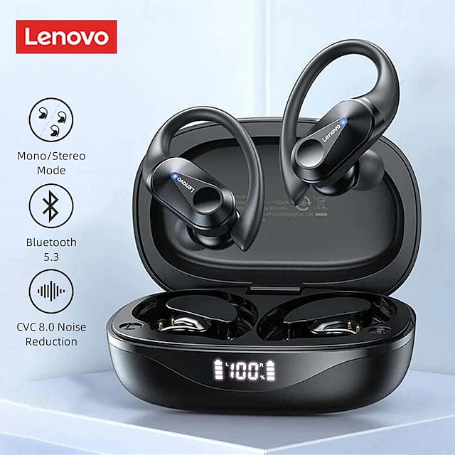  Lenovo LP75 True Wireless Headphones TWS Earbuds Ear Clip Bluetooth 5.2 IPX5 Deep Bass Long Battery Life for Apple Samsung Huawei Xiaomi MI  Fitness Running Everyday Use Mobile Phone Car Motorcycle