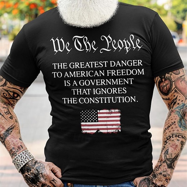  El mayor peligro para la libertad americana es una camiseta del gobierno para hombre, camiseta de algodón gráfica, camiseta deportiva clásica, camiseta cómoda de manga corta, moda de verano para