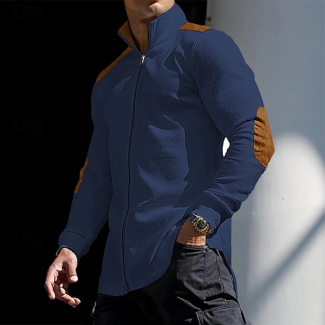 Henley T-shirt thermique à manches longues en tricot gaufré Henley T-shirt thermique à manches longues en tricot gaufré