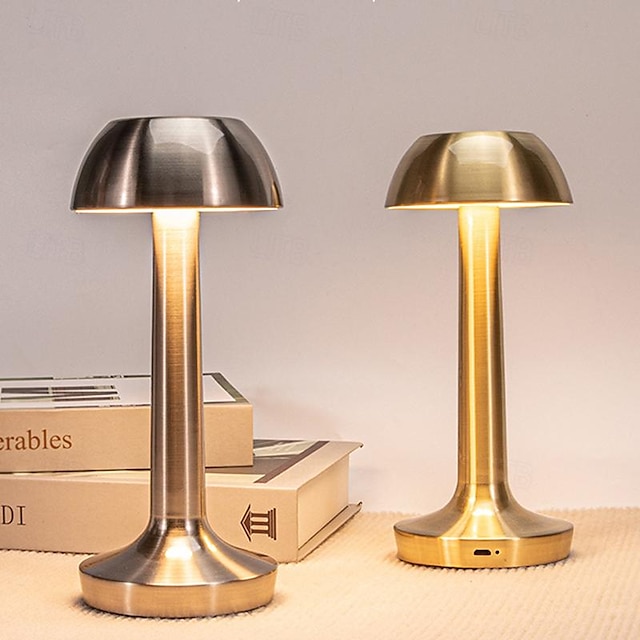  LED Table Lamp Mushroom Shaped Rechargeable Cordless Desk Lamp Bar and Restaurant KTV Atmosphere Desk Lamp