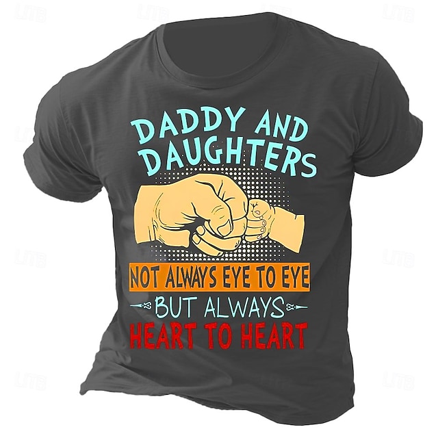  pappy shirts Father's Day Daddy and Daughters Men's Graphic Cotton T Shirt Vintage Fashion Shirt Short Sleeve Comfortable Tee Summer Spring Fashion Designer Clothing