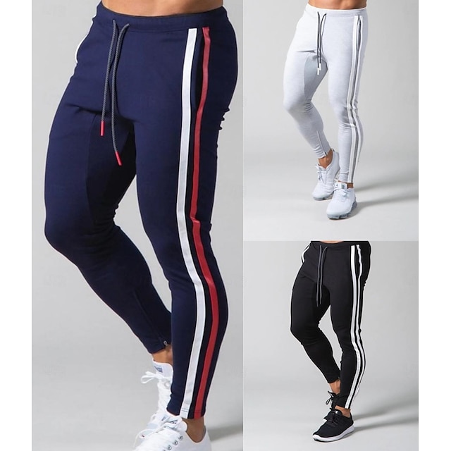  Voor heren Joggers Joggerbroek Joggingbroeken Vetoketju Enkelritsen Basislaag Sportief Sportkleding Winter Ademend Zacht Zweetafvoerend Fitness Sportschooltraining Hardlopen Strak Sportkleding