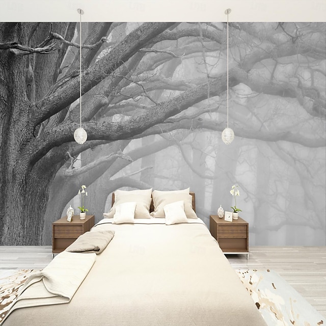  Cool Wallpapers Forest Black and White Wallpaper Wall Mural Wall Sticker Covering Print Peel and Stick Removable Self Adhesive Secret Forest PVC / Vinyl Home Decor
