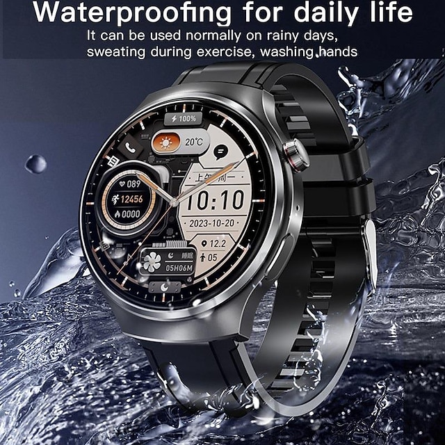  V16 Smart Watch 1.46 inch Smartwatch Fitness Running Watch Bluetooth ECG+PPG Pedometer Call Reminder Compatible with Android iOS Women Men Long Standby Hands-Free Calls Waterproof IP68 22mm Watch Case