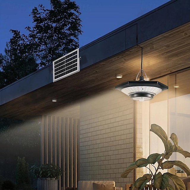  1 Stück Solar-Schuppenleuchten für drinnen und draußen, 228 LED-Pendelleuchte, tagsüber verfügbare Solar-Pendelleuchten mit Bewegungssensor für Zuhause, Garage, Scheune