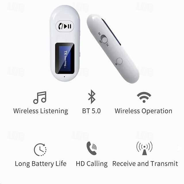 auton bluetooth 5.0-vastaanotin auton melunvaimennusta varten bluetooth aux-sovitin bluetooth-musiikkivastaanotin kotistereolle/langallisille kuulokkeille/handsfree-puheluille 16 tunnin
