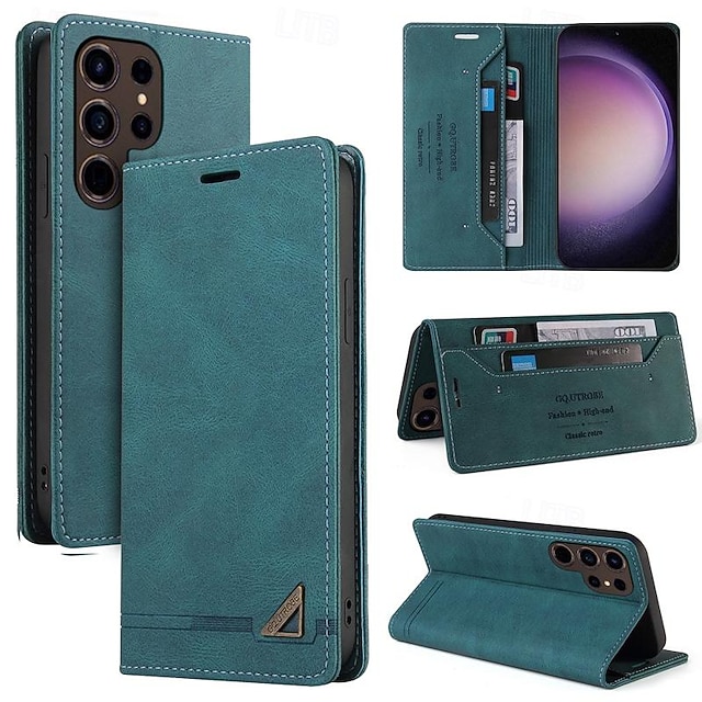 telefoon hoesje Voor Samsung Galaxy S25 S24 S23 S23 FE S22 S21 Ultra Plus A55 5G A35 5G A25 A15 Wallet Card Case Magnetisch Volledig lichaamsbeschermend Standaard Retro TPU PU-nahka