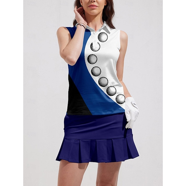  Pentru femei Tricou POLO Bleumarin Fără manșon Topuri Vestimenta Golf Doamnelor Haine Ținute Poartă Îmbrăcăminte