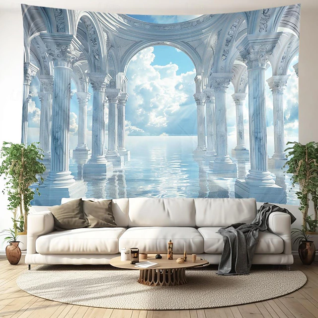 Heaven Palace Hanging Tapestry Wall Art Large Tapestry Mural Decor Photograph Backdrop Blanket Curtain Home Bedroom Living Room Decoration 27