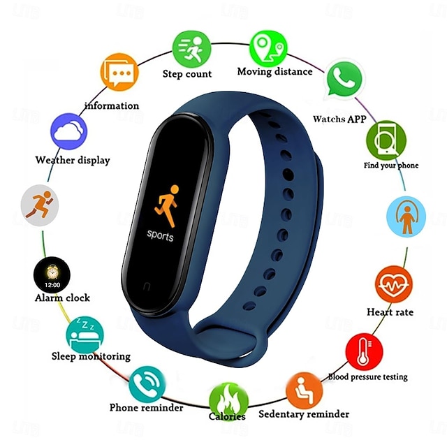  M7 Smart Watch 0.96 inch Smart armbånd Smartwatch Bluetooth Skridtæller Samtalepåmindelse Sleeptracker Kompatibel med Android iOS Dame Herre Beskedpåmindelse Kamerakontrol Step Tracker IPX-5 17 mm