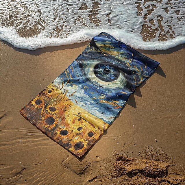  Beach Towel 100% Micro Fiber Beach Blankets Throws 3D Print Breathing Comfy Blankets