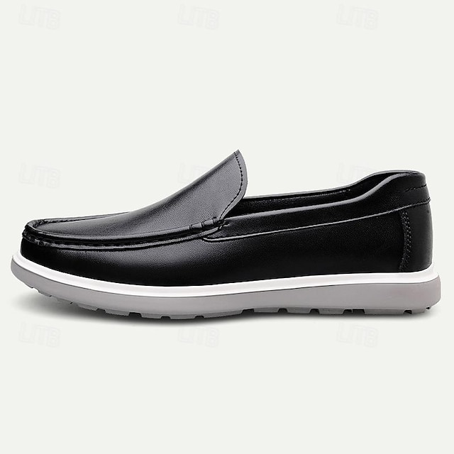  Herren Loafer & Slip On Formale Schuhe Abendschuhe Leder Komfortabel Rutschfest Halbschuhe Schwarz Weiß
