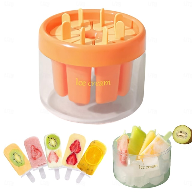  Forme pentru popsicle, 8 bucăți matrițe pentru gheață set de forme pop reutilizabile cu bețișoare de capac și găleată pentru gheață, matriță pentru gheață diy, matriță pentru înghețată fără bpa, vara