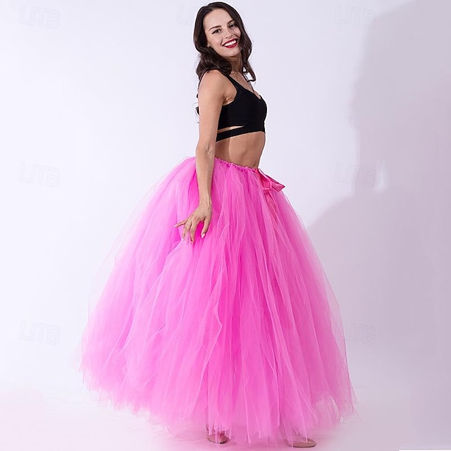 Elegante Rococó Comprimento Longo Anágua Tutu Sob saia Mulheres Dia Das Bruxas Carnaval Baile de Máscaras Festas & Noite Carnaval de Veneza Adulto Saia