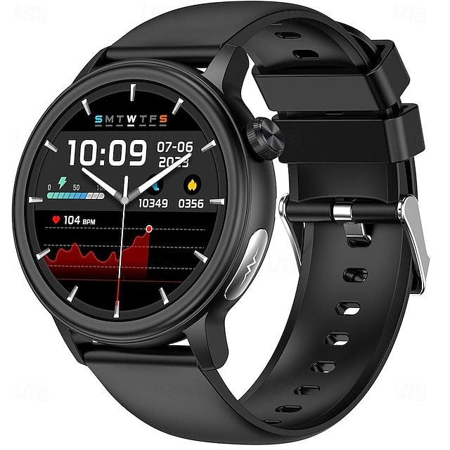  iMosi ET470 Smartwatch 1.39 Zoll Smartwatch Fitnessuhr Bluetooth EKG + PPG Temperaturüberwachung Schrittzähler Kompatibel mit Android iOS Damen Herren Langer Standby Freisprechanlage Wasserdicht IP68