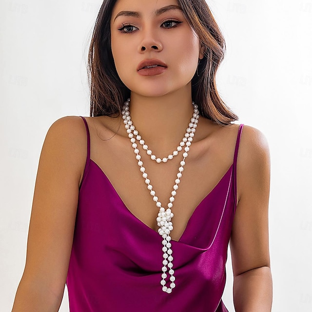  Colier Choker Perle Pentru femei Lux Natură Multistratificat Nuntă Cerc Coliere Pentru Nuntă Petrecere
