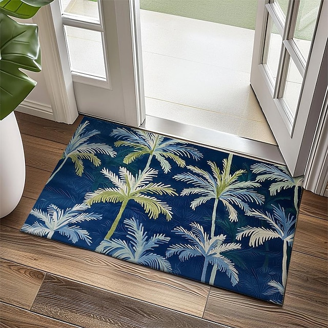  Palmen Fußmatte Küchenmatte Bodenmatte rutschfester Bereich Teppich Ölbeständiger Teppich Indoor Outdoor Matte Schlafzimmer Dekor Badezimmermatte Eingangsteppich
