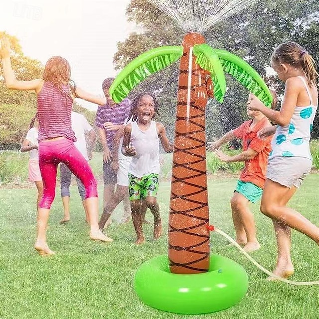  インフレータブル サマー スプレー ココナッツ ツリー 屋外 子供用 水遊び 娯楽 おもちゃ スプリンクラー ココナッツ ツリー レインボー