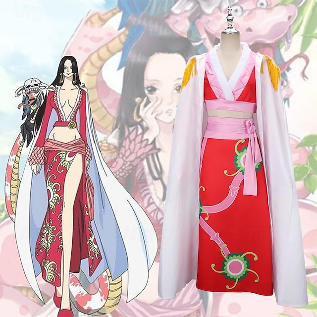  Ihlette One Piece Boa Hancock Anime Szerepjáték jelmezek Japán Farsang Cosplay öltönyök Felső Szoknya Köpeny Kompatibilitás Női