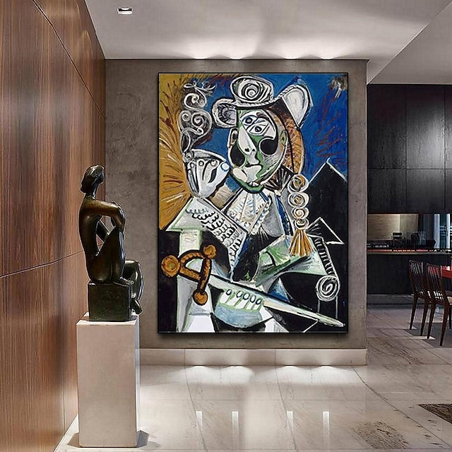  handgemachtes Ölgemälde von Pablo Picasso, handgemalt, vertikale abstrakte Menschen, klassisches modernes berühmtes Gemälde, Ölgemälde „Le Matador“ von Pablo Picasso
