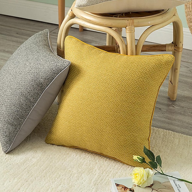  Throw Pillow Cover 45x45 Linen Cotton Cushion Cover Decorative Square Pillowcase For Home Decoration Sofa Couch Bed Chair