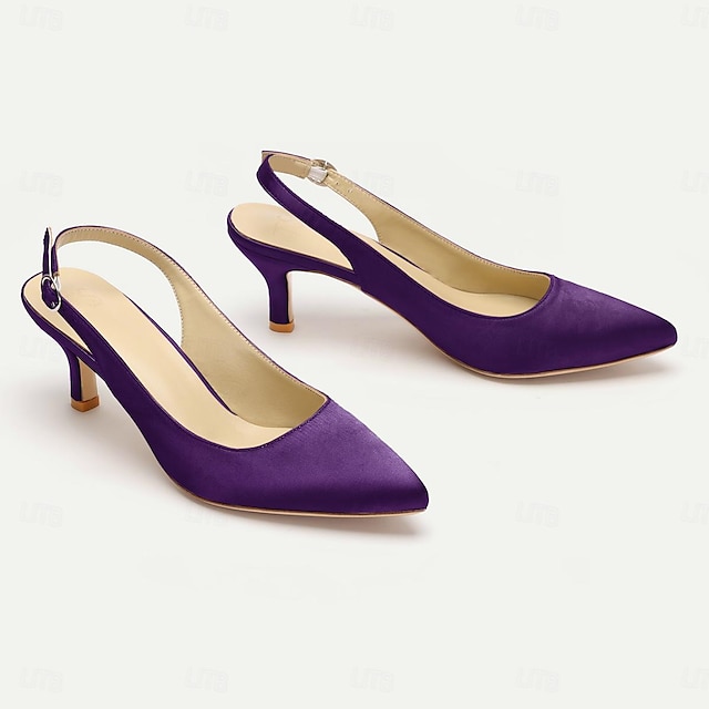  Escarpins violets à bride arrière et bout pointu pour femme - chaussures élégantes pour soirées et événements