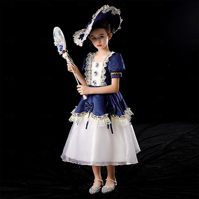  Gotisk Rokoko Vintage Inspirert Kostymer i middelalderstil Kjoler Party-kostyme Maskerade Prinsesse Shakespeare Jente Ballkjole Halloween Fest Bursdag Ferie Kjole