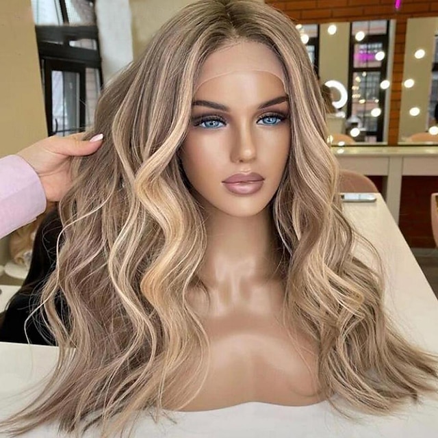  Remy Human Hair 13x4 Lace Front Wig Middle Part Brazilian Hair Body Wave Loose Wave Multi-color Wig 130% 150% Density Highlighted / Balayage Hair 100% Virgin For Women Long Human Hair Lace Wig