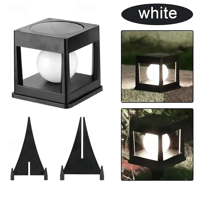  Lâmpada de cabeça de coluna solar ao ar livre à prova dwaterproof água cerca luz solar post luzes jardim passo gramado jardim paisagem decoração iluminação