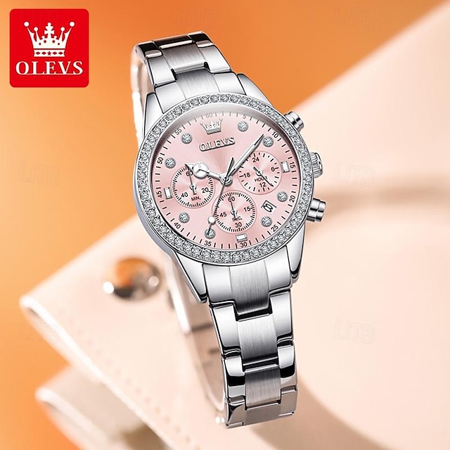  New Olevs Olevs Brand Luminous Women'S Watches Chronographs Calendar 24-Hour Indication Multifunction Quartz Watches Fashion Niche Ladies Waterproof Wristwatch