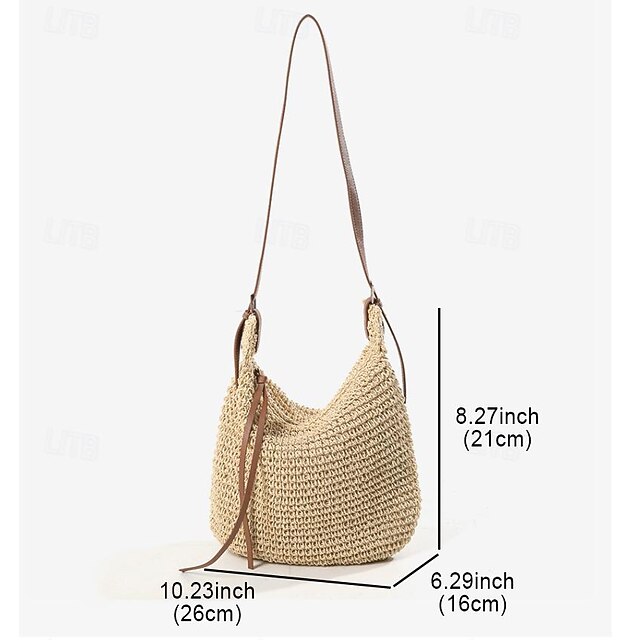 Straw Beach Bag Summer Versatile Holiday Cross-Body Tote