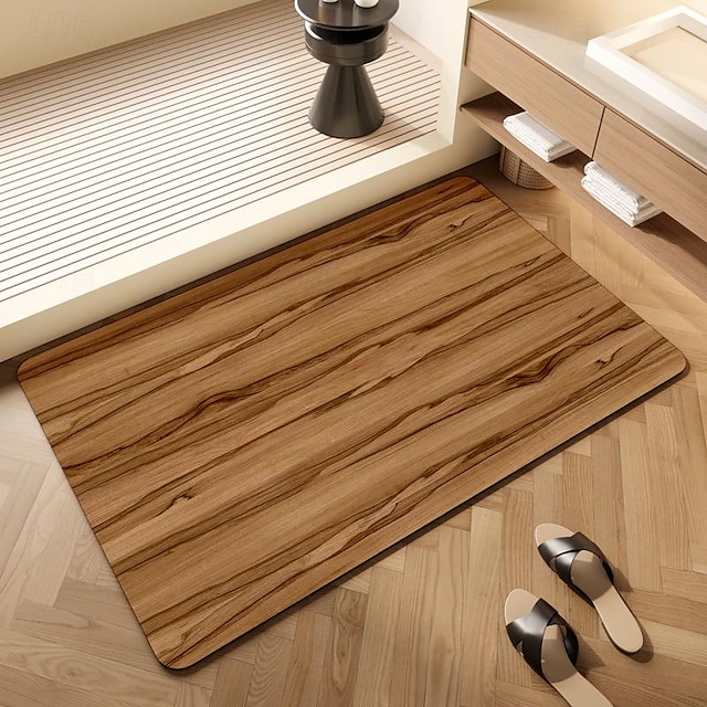  Wood Pattern Doormat Kitchen Mat Floor Mat Non-Slip Area Rug Oil Proof Rug Indoor Outdoor Mat Bedroom Decor Bathroom Mat Entrance Rug