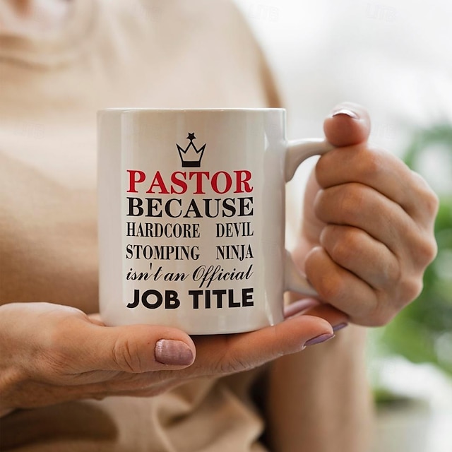  1pc Inspirational Pastor Coffee Mug - 11oz Porcelain Cup for Summer and Winter Drinks - Perfect Birthday Holiday Thanksgiving and Christmas Gift