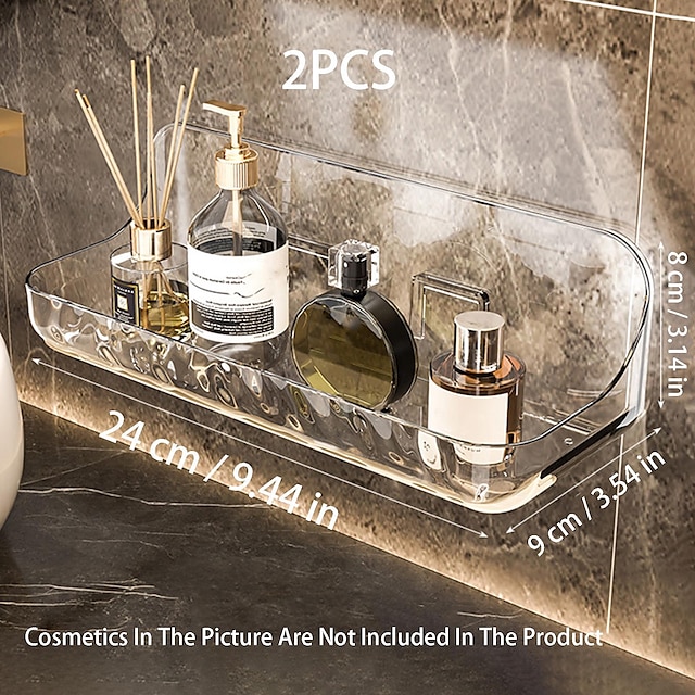  2 kpl akryylisuihkukaappi kylpyhuoneen wc-aukko vapaa seinään kiinnitettävä pesuallas seinälle asennettava kosmetiikkateline