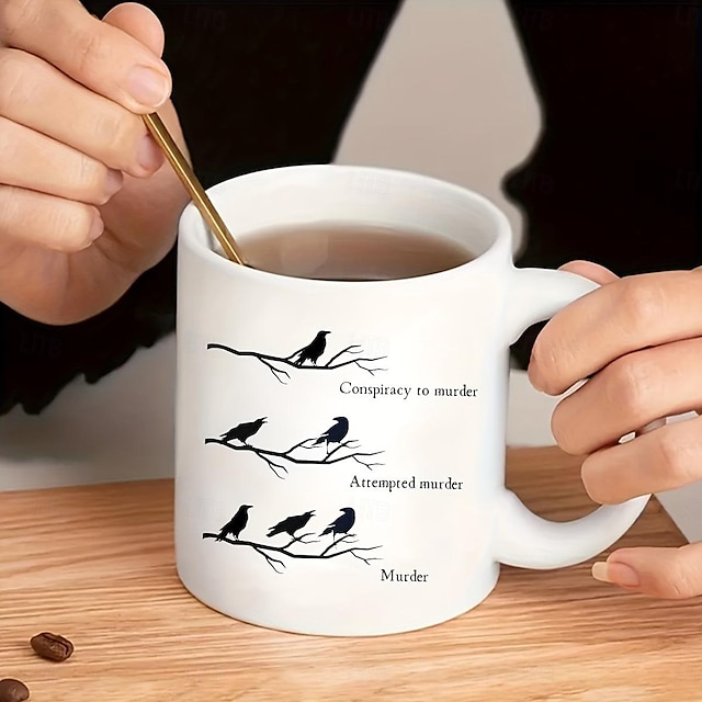  1pc cospirazione del corvo accessorio per omicidio regalo tazza di caffè divertente amante del corvo regalo tazza di corvo appassionato di corvo regalo per fan del corvo tazza di corvo umoristico