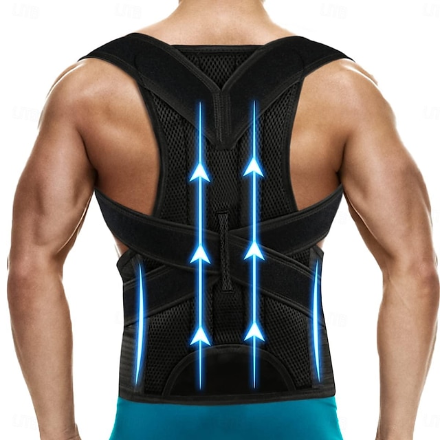  Rückenstütze zur Haltungskorrektur für Frauen und Männer – verstellbare Rückenstütze zur Linderung von Schmerzen im oberen und unteren Rücken – verbessert die Rückenhaltung und unterstützt die