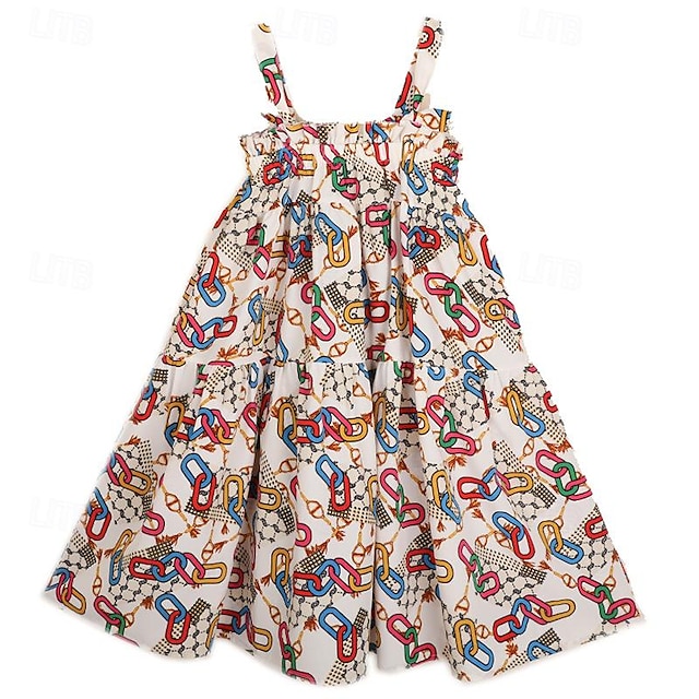  Kids Girls' Dress Daily Cotton Summer Spring 2-12 Years Multicolor