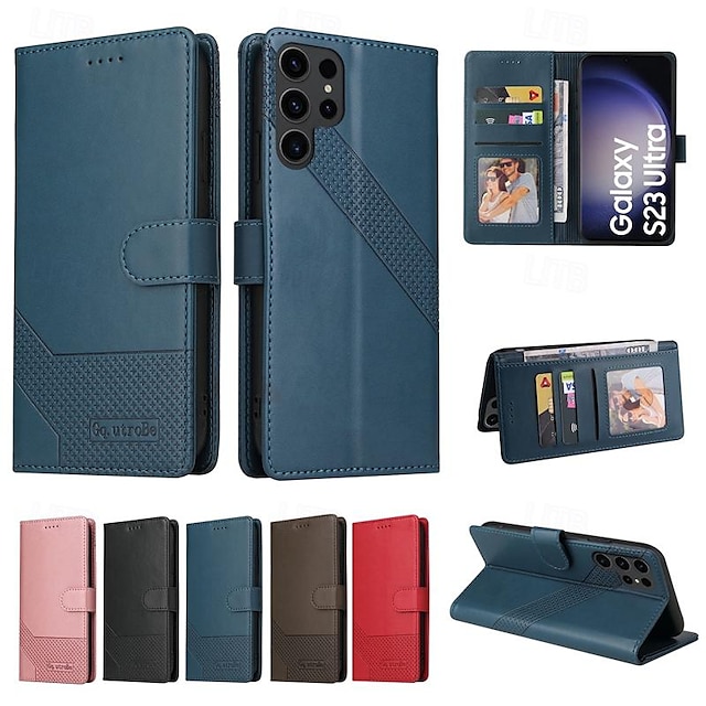  Phone Case For Samsung Galaxy S23 S22 S21 S20 Ultra Plus FE A54 Note 20 Ultra 10 Plus Wallet Case Magnetic Full Body Protective Kickstand Retro TPU PU Leather
