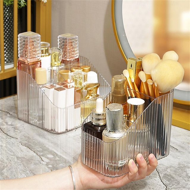  Multi-functional Acrylic Storage Box: Stackable, Stylish and Minimalist, Transparent Desktop Organizer for Cosmetics, Jewelry, Coffee, Tea, Pens, Makeup Brushes, providing a Sense of Luxury