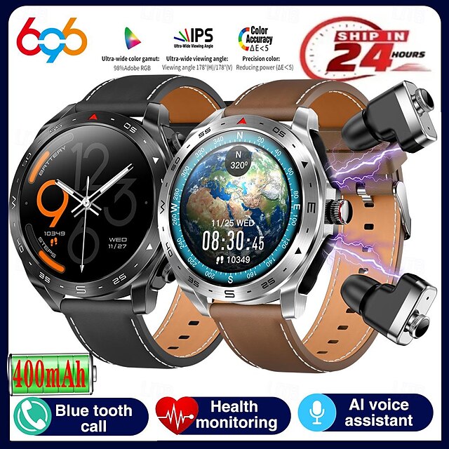  696 T95 Smartwatch 1.52 Zoll Smartwatch Fitnessuhr Bluetooth Schrittzähler Anruferinnerung Schlaf-Tracker Kompatibel mit Android iOS Herren Freisprechanlage Nachrichterinnerung Immer im Display IP 67