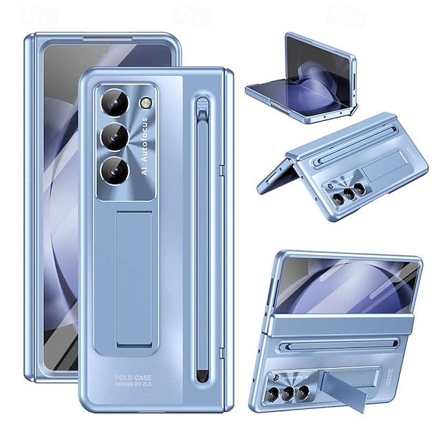  telefoon hoesje Voor Samsung Galaxy Z Fold 5 Z Fold 4 Achterkant met standaard en schermbeschermer Volledig lichaamsbeschermend Schild PC