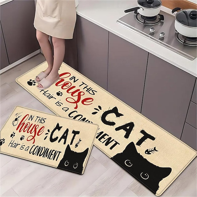  אהבה אזור חתול שטיח מטבח מחצלת מחליקה עמיד בשמן שטיח רצפה סלון שטיח פנימי חיצוני מחצלת חדר שינה עיצוב חדר אמבטיה מחצלת שטיח כניסה שטיח שטיח דלת
