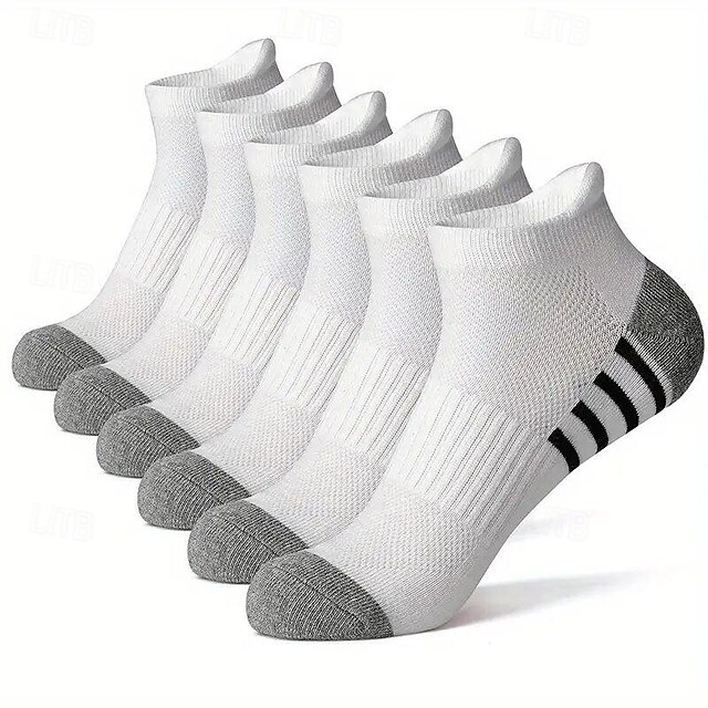  Voor heren 5 stuks Multi-pakketten Sokken Enkelsokken Lage Sokken Hardloopsokken Casual sokken Zwart Wit Kleur Kleurenblok Sport & Outdoor Dagelijks Vakantie Standaard Medium Zomer Lente Modieus