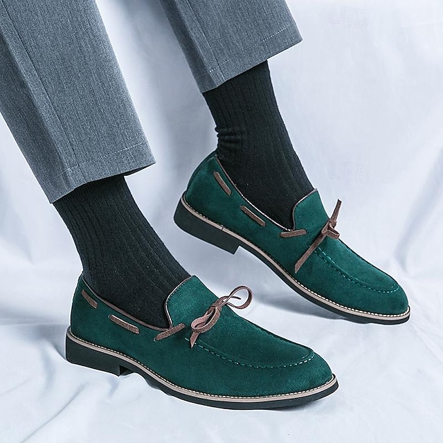  Men's Loafers & Slip-Ons Boat Shoes Formal Shoes Suede Shoes Dress Shoes Walking Business British Gentleman Office & Career PU Breathable Comfortable Slip Resistant Blue Brown Green Spring Fall