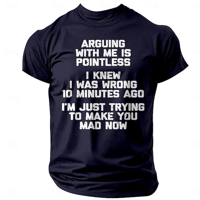 Men's Quotes & Sayings Letter Print T Shirt Tee Top 100% Cotton Short Sleeve Graphic Shirt Black Army Green Dark Blue Comfortable Tee Street Sports Outdoor Fashion Designer Clothing 7